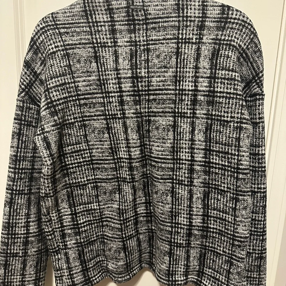 Columbia Black and White Plaid Turtleneck Sweater